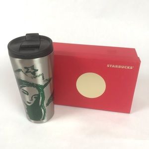 Starbucks Stainless Green Mermaid Travel Mug 16 oz